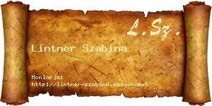 Lintner Szabina névjegykártya